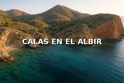 Calas en El Albir con aguas turquesas y acantilados al atardecer