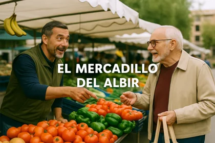 El Mercadillo del Albir con vendedor y cliente conversando